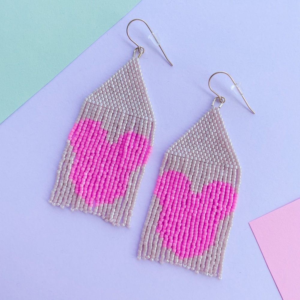 Disney Earrings - Boho Disney Earrings - Minnie Bead Earrings - Disney Fringe
